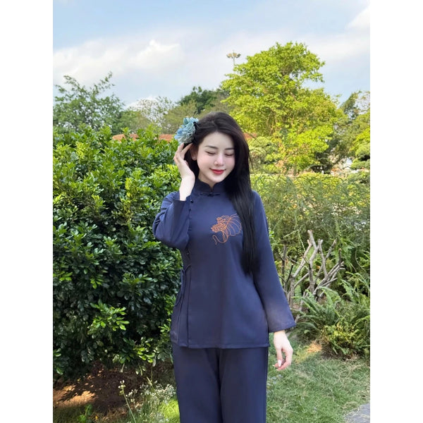 Bodhi Leaves Embroidered Monk Robes