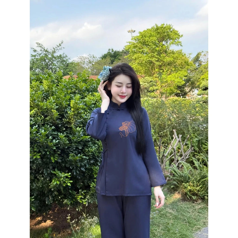 Bodhi Leaves Embroidered Monk Robes