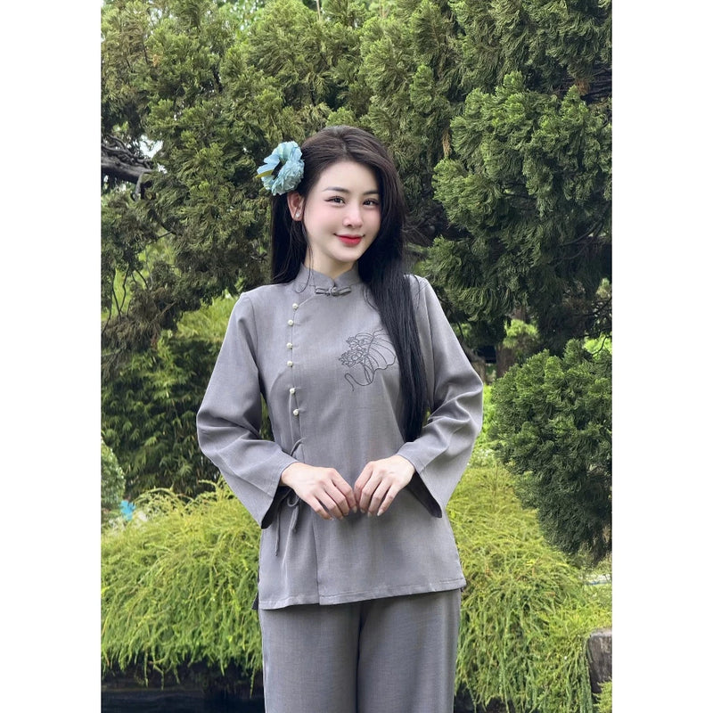 Bodhi Leaves Embroidered Monk Robes