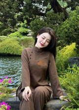 Bodhi Leaves Embroidered Monk Robes