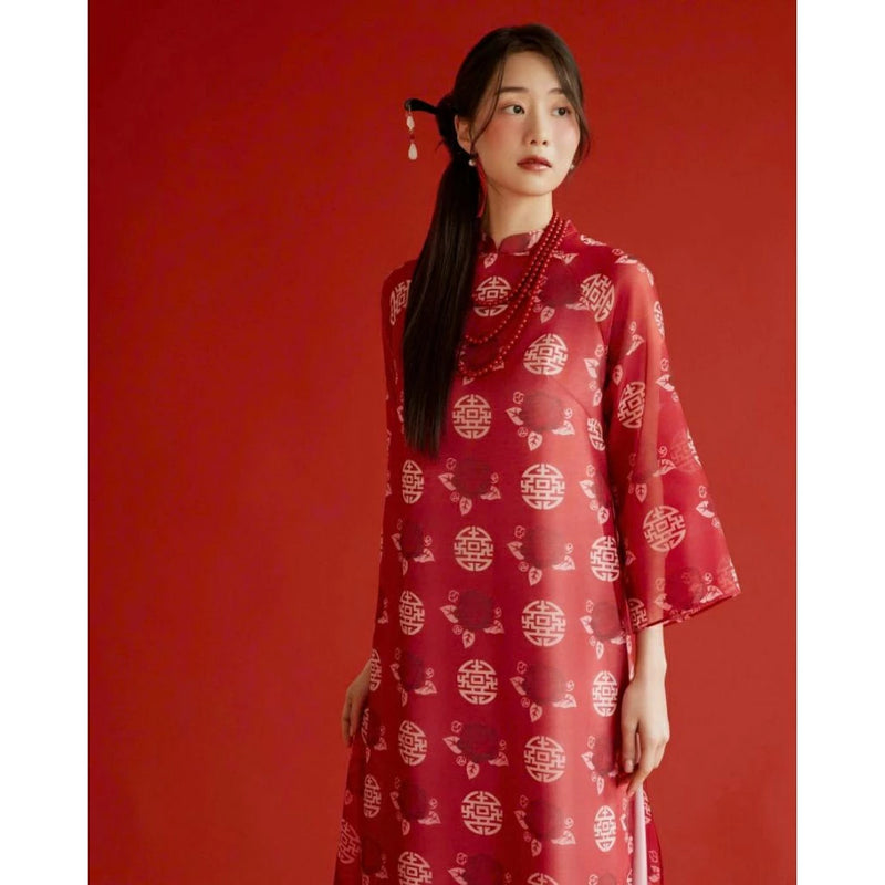 Red Tradtional Ao Dai