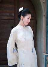 White Organza Modernize Ao Dai