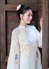 White Organza Modernize Ao Dai