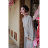 Blue Organza Modernize Ao Dai