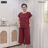 Đồ Bộ Trung Niên Nữ Mặc Nhà Vải Đũi Linen MAB13