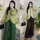 Pháp Phục Cách Tân Nữ Cổ Trụ Phối Cúc Màu Dáng Vạt Chéo TT260