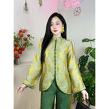 Pháp Phục Cách Tân Nữ Cổ Trụ Phối Cúc Màu Dáng Vạt Chéo TT260