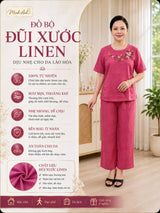 Đồ Bộ Trung Niên Nữ Mặc Nhà Vải Đũi Lanh MAB12