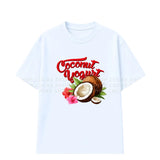Áo Thun Mùa Hè Đi Biển Trái Cây Hình COCONUT Hoa Hồng