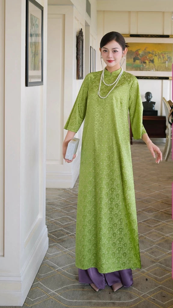 Lime Silk Ao Dai