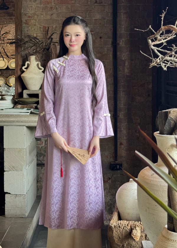 Purple Silk Modernize Ao Dai