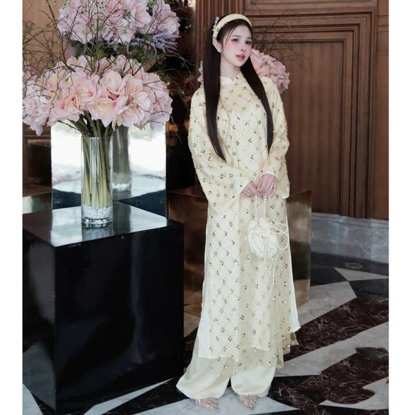 Sequined Modernized Ao Dai