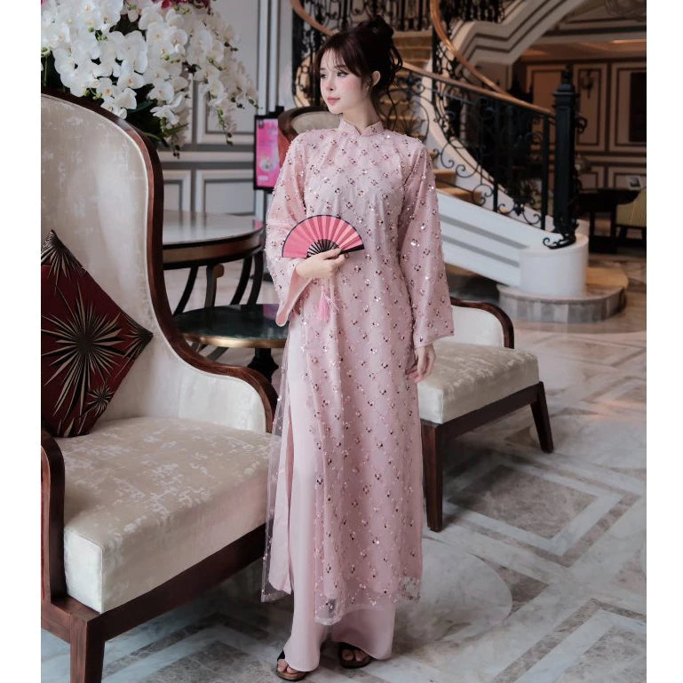 Sequined Modernized Ao Dai