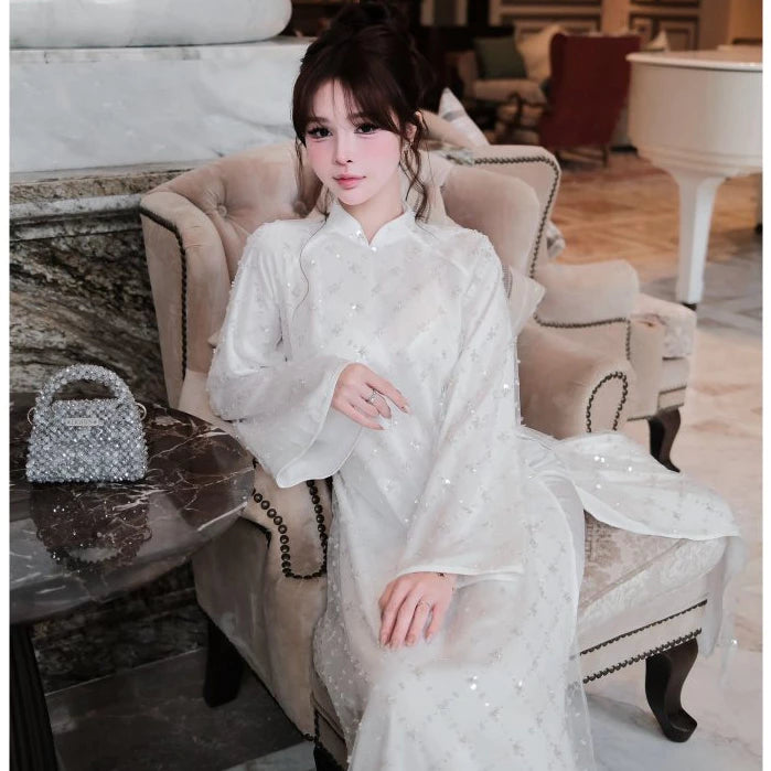 Sequined Modernized Ao Dai