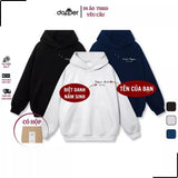 Áo Hoodie Chất Liệu Nỉ Lót Bông Dày, In Tên Bạn Và Người Thương