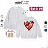 Áo Sweater Nỉ Dày Ấm Áp In Tên Couple More Love