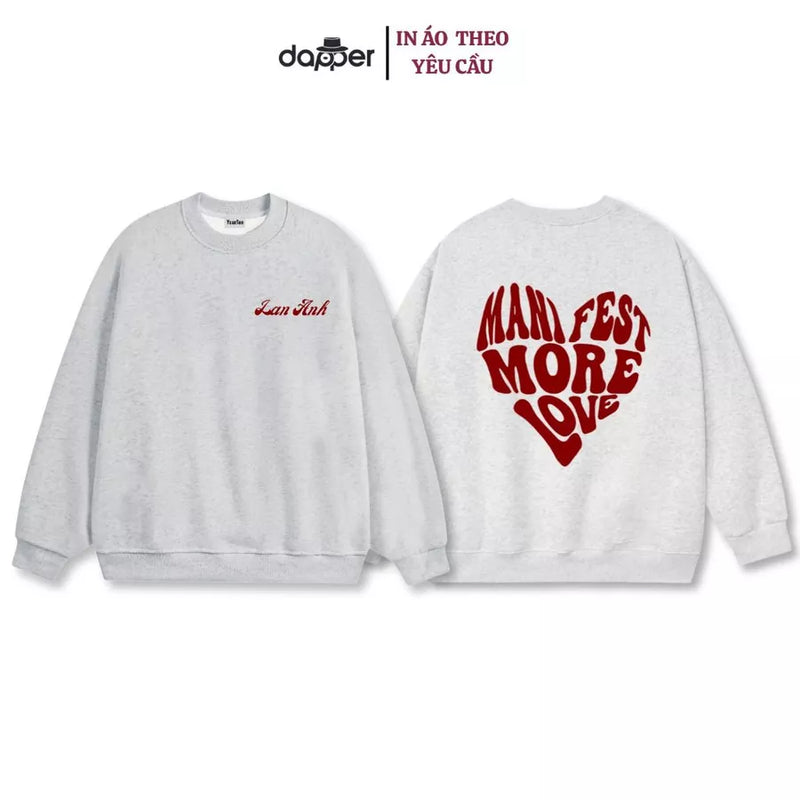 Áo Sweater Nỉ Dày Ấm Áp In Tên Couple More Love