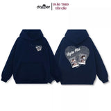 Áo Hoodie Chất Nỉ Bông Dày Trái Tim Vân Tay In Tên Bạn & Ảnh
