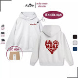 Áo Hoodie Chất Nỉ Lót Bông Mềm, In Tên Của Bạn, Cặp Đôi