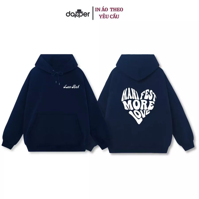 Áo Hoodie Chất Nỉ Lót Bông Mềm, In Tên Của Bạn