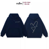 Áo Hoodie Nỉ Bông Cao Cấp, In Song Tên Bạn Và Người Yêu