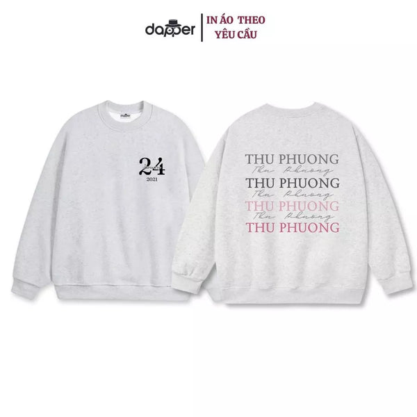 Áo Sweater Oversize Hàn Quốc In Tên Hot Trend