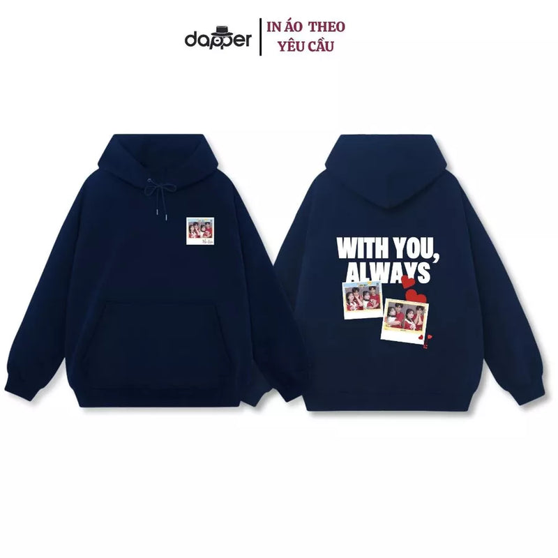 Áo Hoodie Nam Nữ Form Unisex In Tên và Ảnh Cặp Đôi