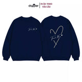 Áo Sweater Thời Trang Unisex In Tên Trái Tim Cắt Couple