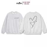 Áo Sweater Thời Trang Unisex In Tên Trái Tim Cắt Couple