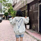 Áo Sweater Thời Trang Unisex In Tên Trái Tim Cắt Couple