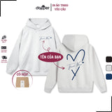 Áo Hoodie Nỉ Bông Cao Cấp, In Song Tên Bạn Và Người Yêu