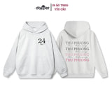 Áo Hoodie Nam Nữ Form Basic Chất Nỉ Bông Hình In Tên