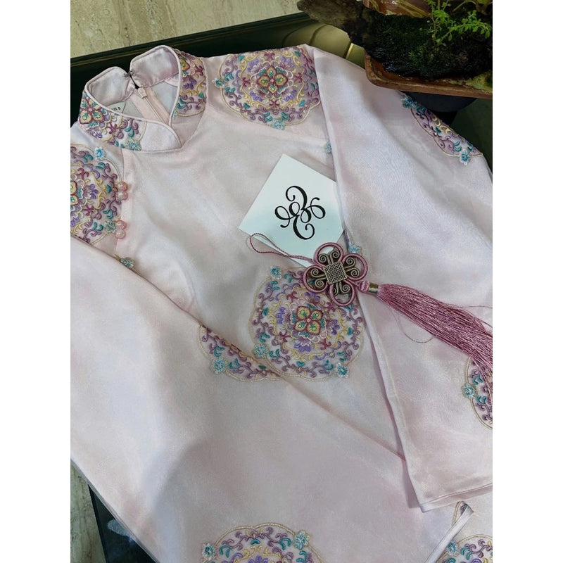 Mint Organza Modernize Ao Dai
