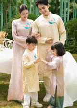 Pink - Cream Ao Dai For Family