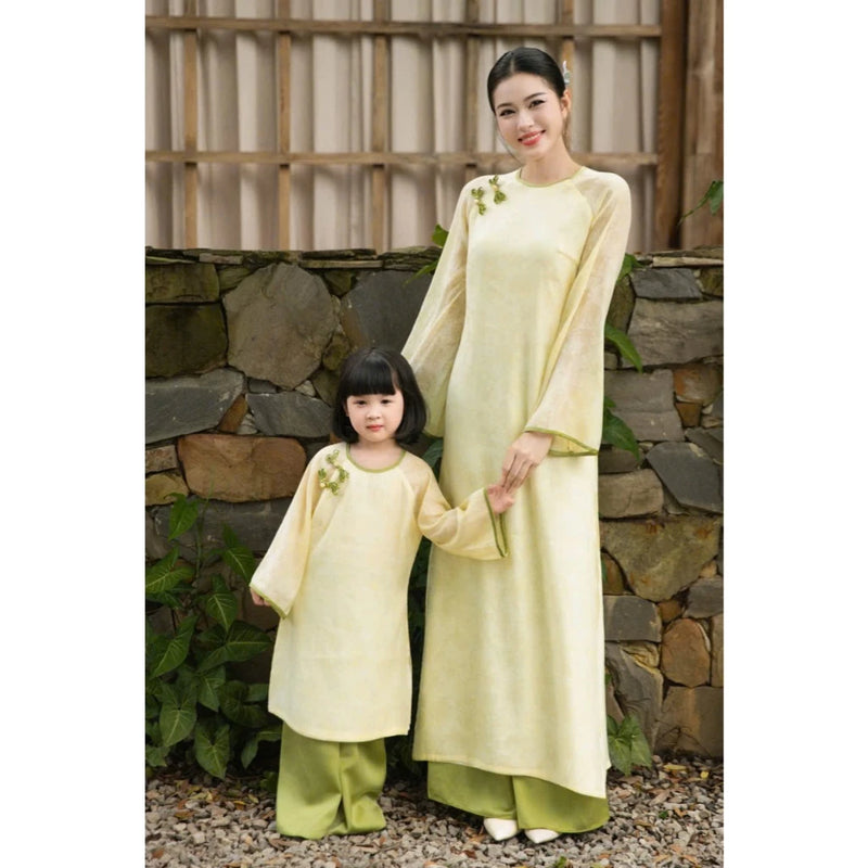 Yellow Dragon Ao Dai For Family