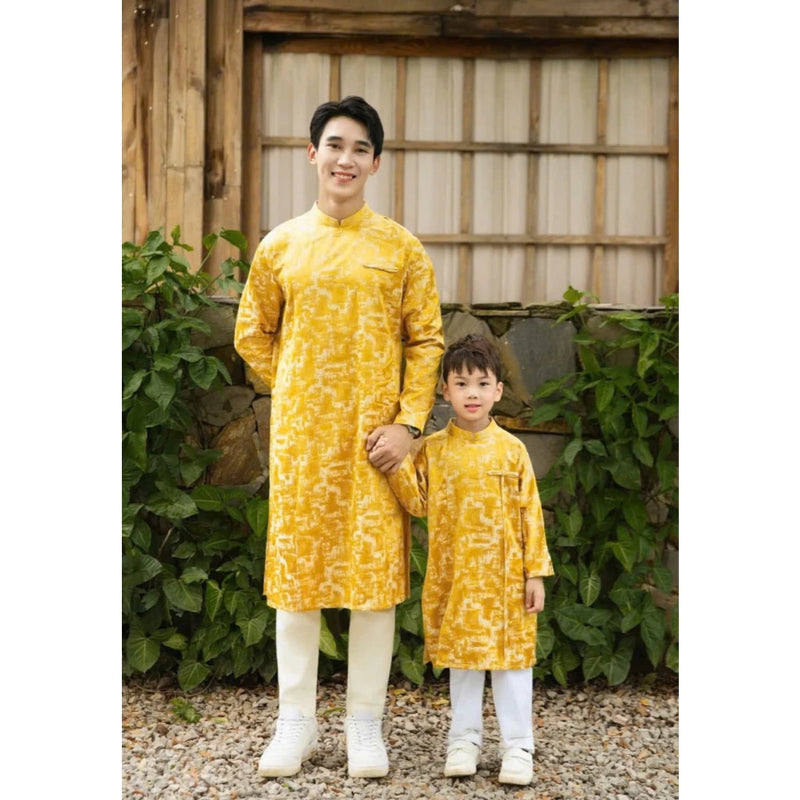 Yellow Dragon Ao Dai For Family