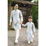 White - Blue Ao Dai For Family