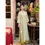 Loose Embroider Floral Ao Dai