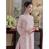 Loose Embroider Floral Ao Dai