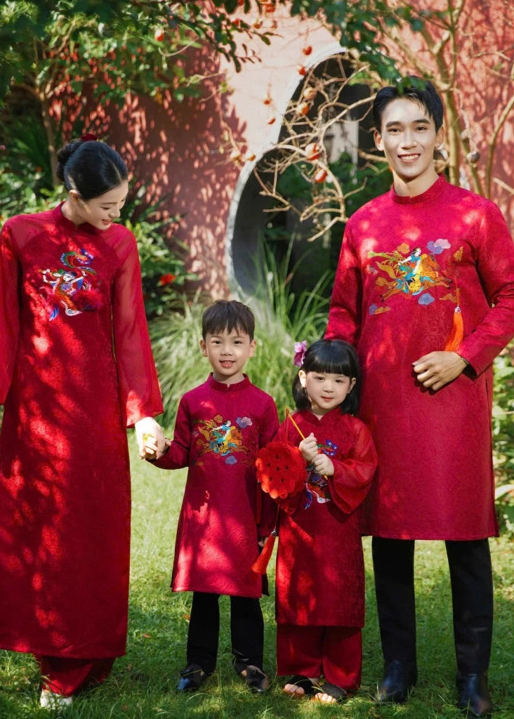 Dragon Embroider Ao Dai For Family