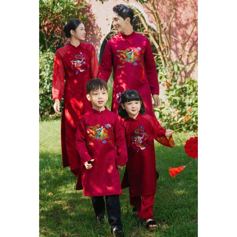 Dragon Embroider Ao Dai For Family