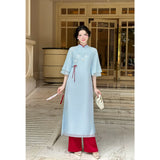 Blue Modernize Ao Dai