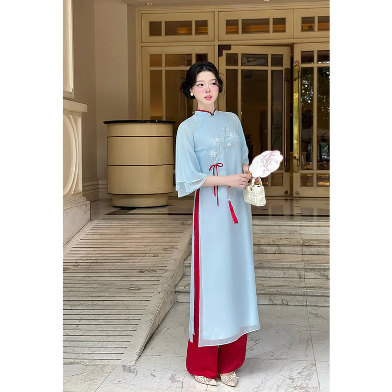 Blue Modernize Ao Dai