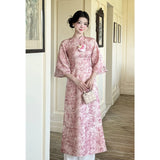 Floral Pink Modernize Ao Dai