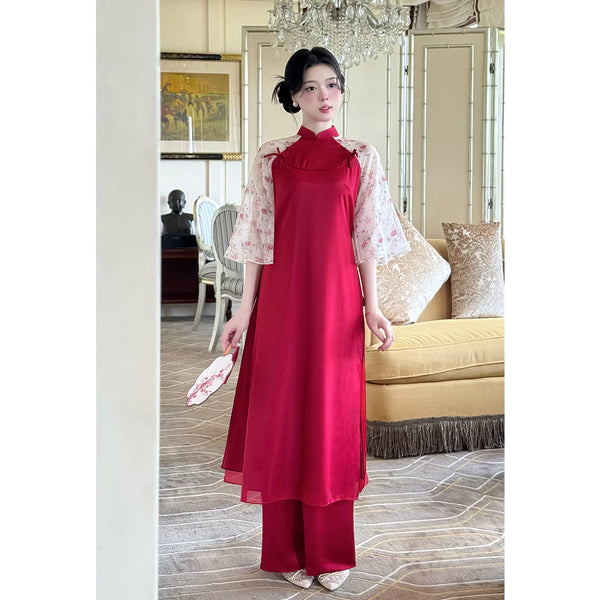 Floral Silk Modernize Ao Dai