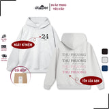 Áo Hoodie Nam Nữ Form Basic Chất Nỉ Bông Hình In Tên