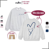 Áo Sweater Thời Trang Unisex In Tên Trái Tim Cắt Couple