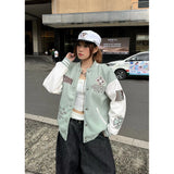Streetwear Varsity Jacket – Mint & White