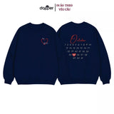 Áo Sweater Nỉ Bông In Ngày Tháng