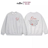Áo Sweater Nỉ Bông In Ngày Tháng